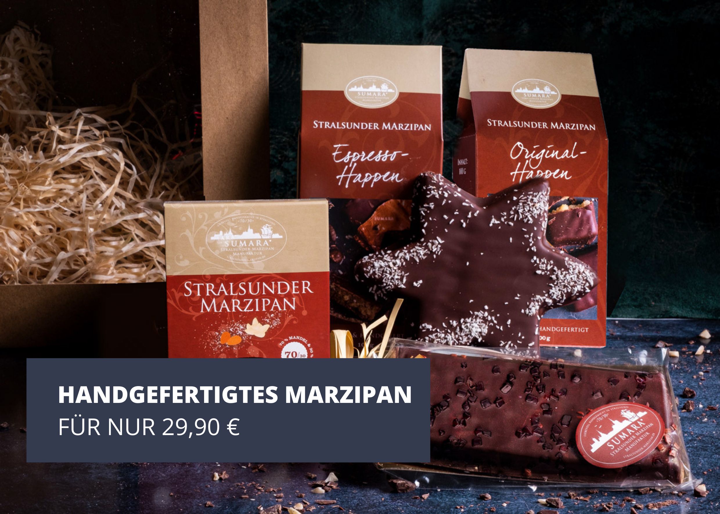 Handgefertigtes Marzipan im Paket